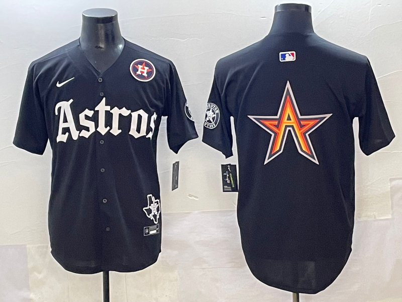 Men Houston Astros blank black MLB Nike 2025 jersey style 18